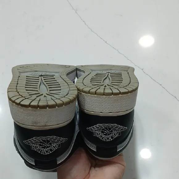 Jordan Black and Gray Athletic Shoes