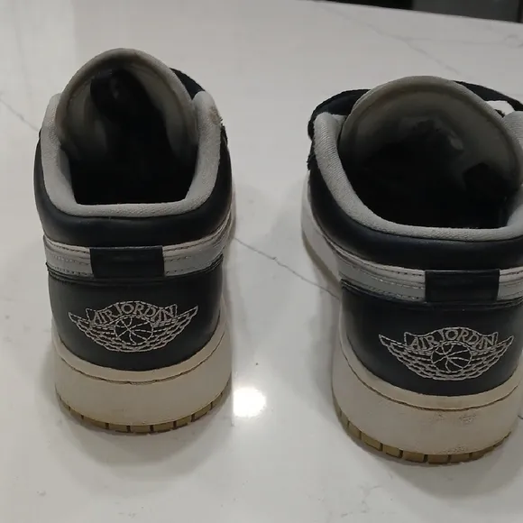 Jordan Black and Gray Athletic Shoes