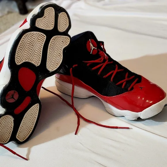 Jordan  Red and Black Athletic Shoes