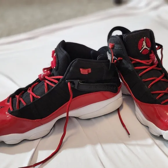 Jordan  Red and Black Athletic Shoes