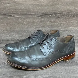 Joseph Abboud Mens Oxford Dress Shoes Formal Leather Wingtip Gray Size 9 Lace Up
