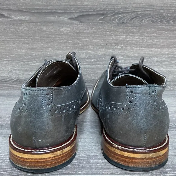 Joseph Abboud Mens Oxford Dress Shoes Formal Leather Wingtip Gray Size 9 Lace Up