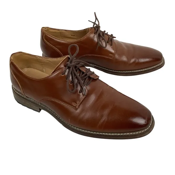 Joseph Abboud Thorton Plain Toe Leather Lace Derby Dress Shoe Brown