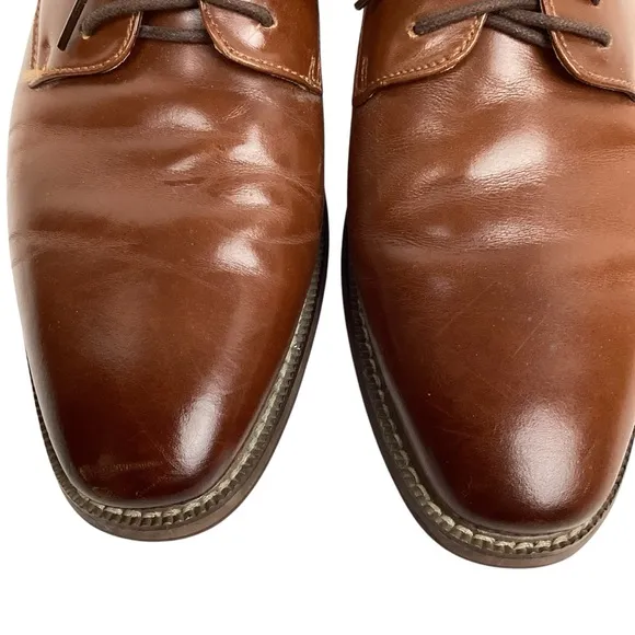 Joseph Abboud Thorton Plain Toe Leather Lace Derby Dress Shoe Brown
