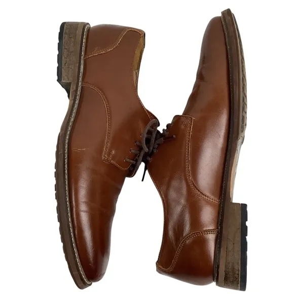 Joseph Abboud Thorton Plain Toe Leather Lace Derby Dress Shoe Brown