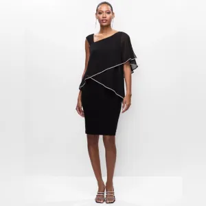 Joseph Ribkoff Rhinestone Trim Chiffon Dress Size 10 NWT