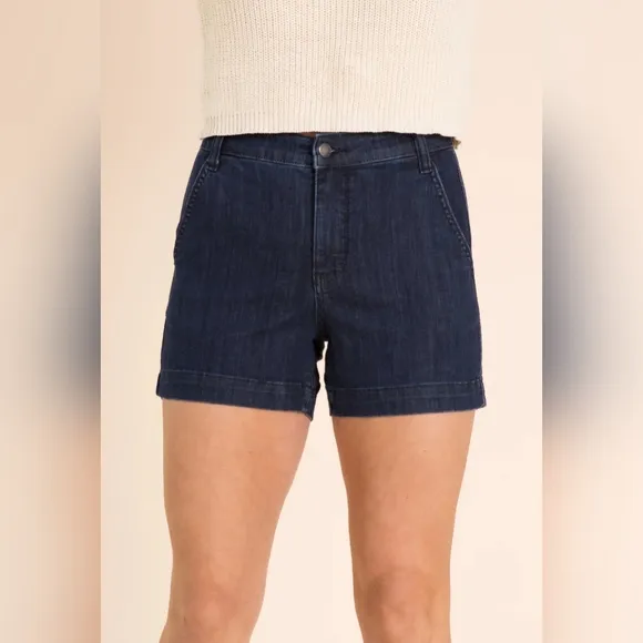 Judy Blue High Rise Dark Wash Trouser Denim Shorts Stretch Classic S-3XL NEW
