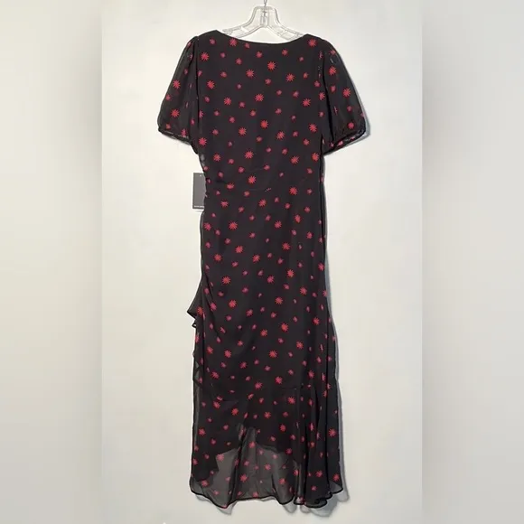 JULIA JORDAN NWT Asymmetrical Side Ruched Ruffle Hi-Low Star Burst Print Dress 2