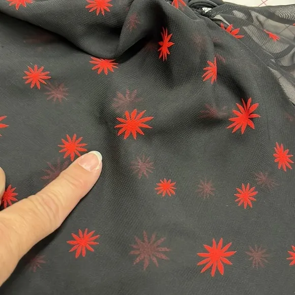 JULIA JORDAN NWT Asymmetrical Side Ruched Ruffle Hi-Low Star Burst Print Dress 2
