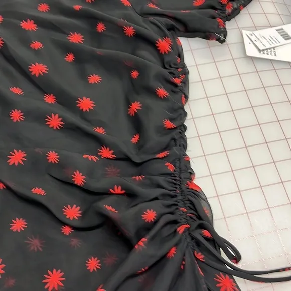 JULIA JORDAN NWT Asymmetrical Side Ruched Ruffle Hi-Low Star Burst Print Dress 2