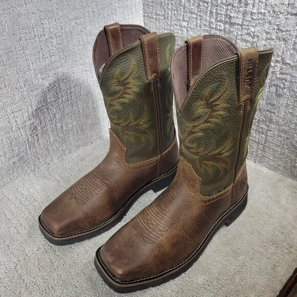 Justin ASTM F2413-18 Men's Size 12 EE Brown Leather Steel Toe Western Work Boots