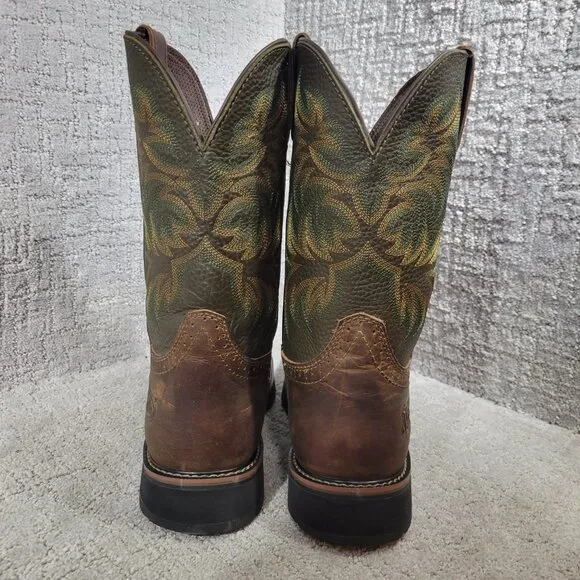Justin ASTM F2413-18 Men's Size 12 EE Brown Leather Steel Toe Western Work Boots
