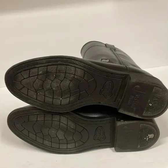 Justin Black Leather Cowboy Boots