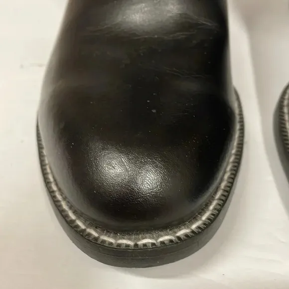 Justin Black Leather Cowboy Boots