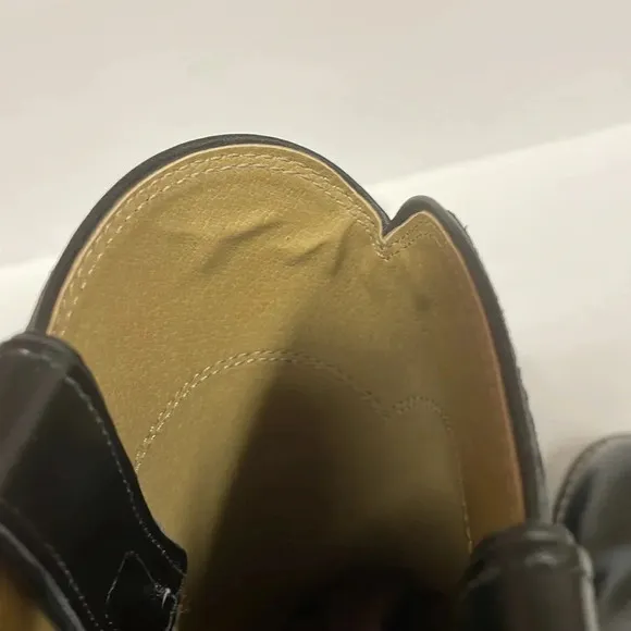 Justin Black Leather Cowboy Boots