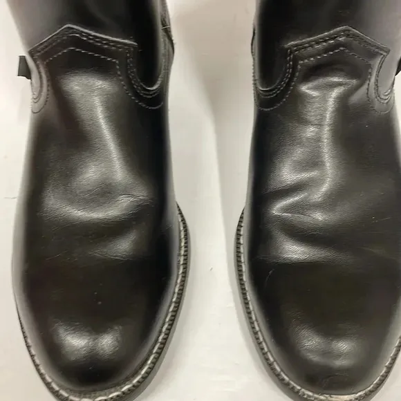 Justin Black Leather Cowboy Boots