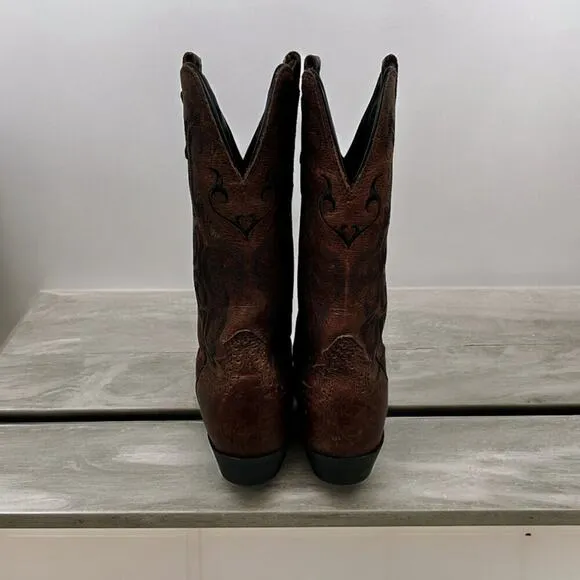 Justin Boots Girls Sz  7 Leather Brown Cowboy Boots