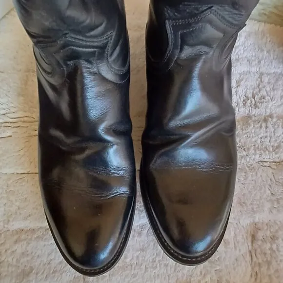 Justin Boots Style 3133 Jackson Roper Black Boots Size 8.5 EE