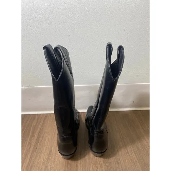 Justin Brand Black &quot;Repulican Eagles&quot; Leather Cowboy Boot Sz  7