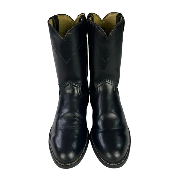 Justin‎ Classic Roper Leather Western Cowboy Boots Round Toe Mens Size 8.5