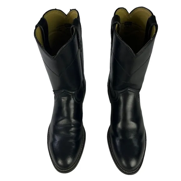 Justin‎ Classic Roper Leather Western Cowboy Boots Round Toe Mens Size 8.5