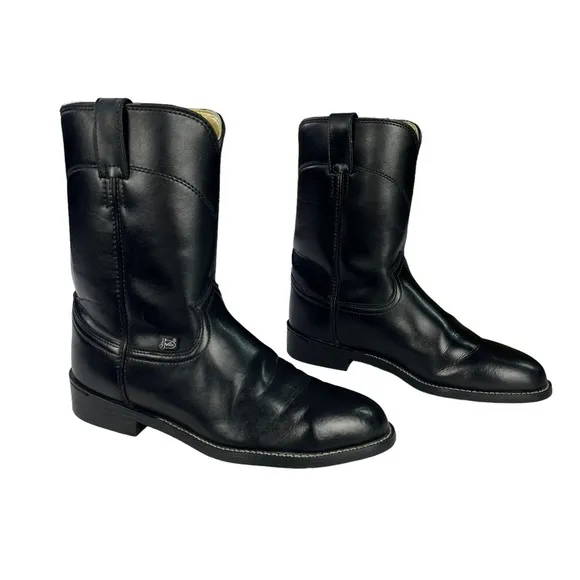 Justin‎ Classic Roper Leather Western Cowboy Boots Round Toe Mens Size 8.5
