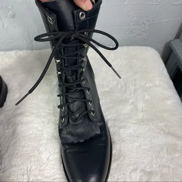 Justin Lace up Leather boots Size 7