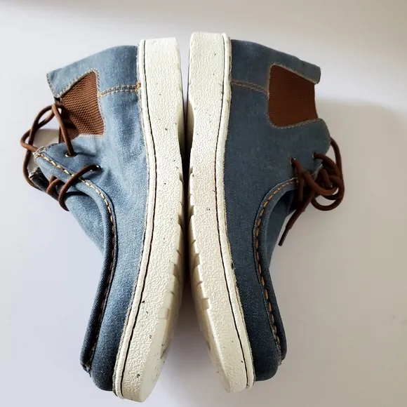 Justin Men's Hazer Denim Casual Hudson Shoes - Moc Toe Size 10