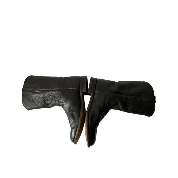 Justin Roper black leather cowboy boots L3703 western women 7.5B