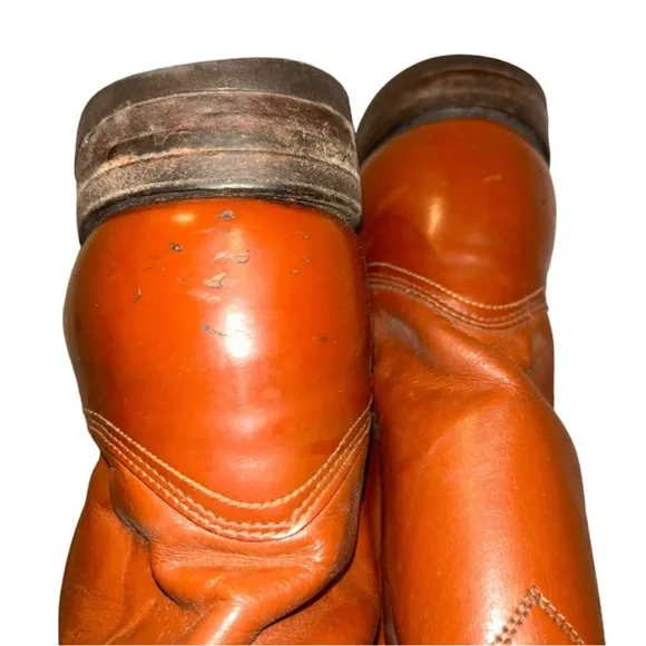 Justin Vintage brown leather mens cowboy boots 11.5good pre owned condi…