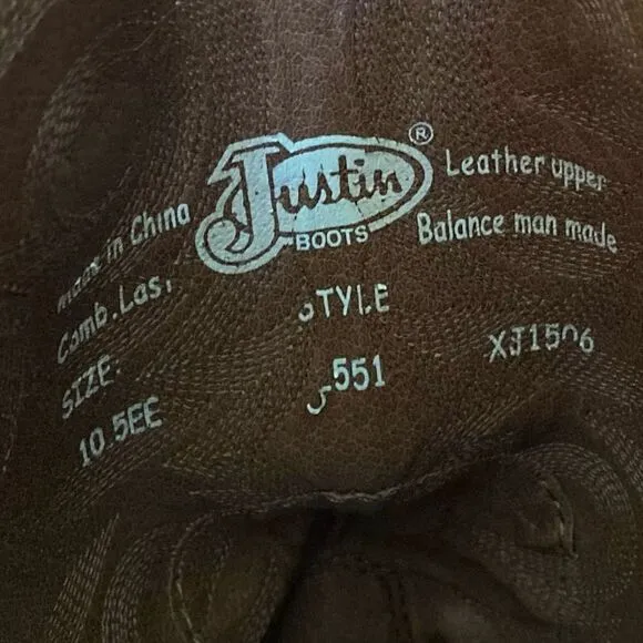 Justin Brown Buck Cowboy Boots