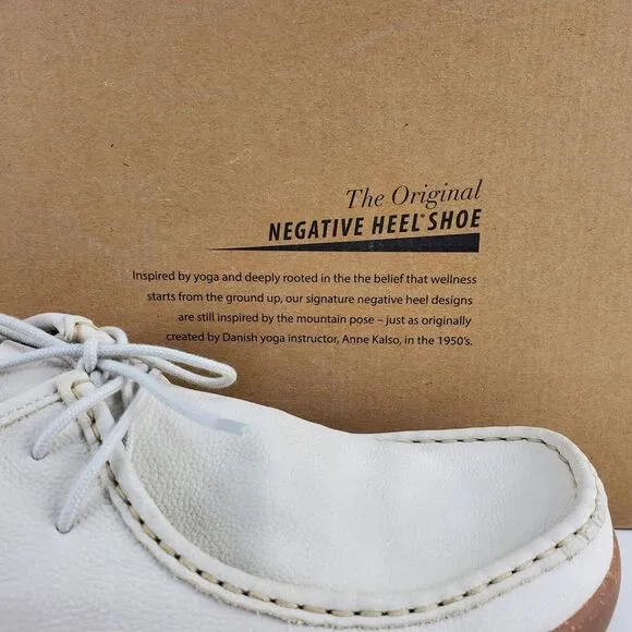 KALSO Earth Shoe Darby Mens‎ Negative Heel Color Chalk White Size 10.5 Rare New
