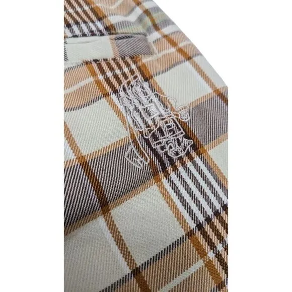 Karin Mens Size 28 Plaid Board Shorts Brown
