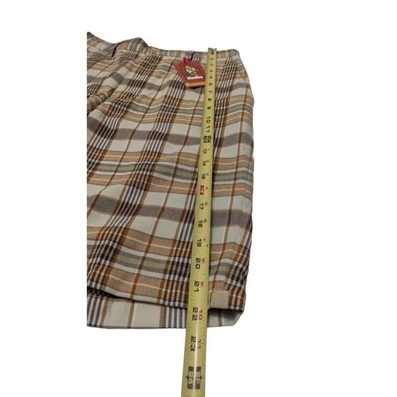 Karin Mens Size 28 Plaid Board Shorts Brown