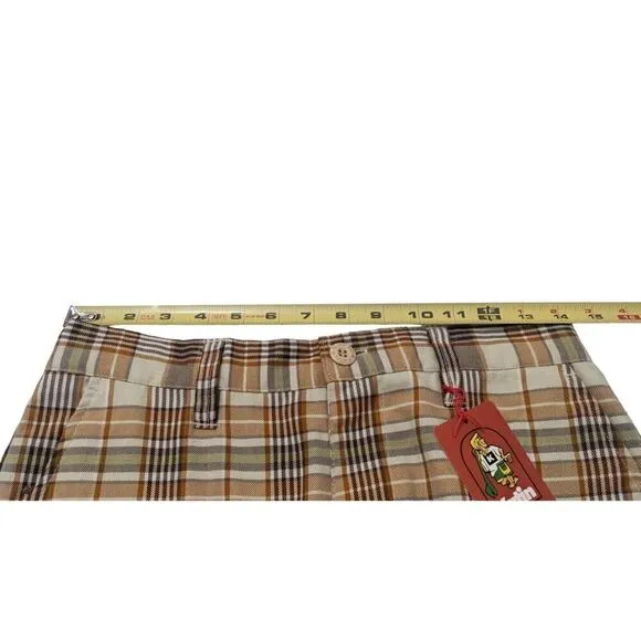 Karin Mens Size 28 Plaid Board Shorts Brown