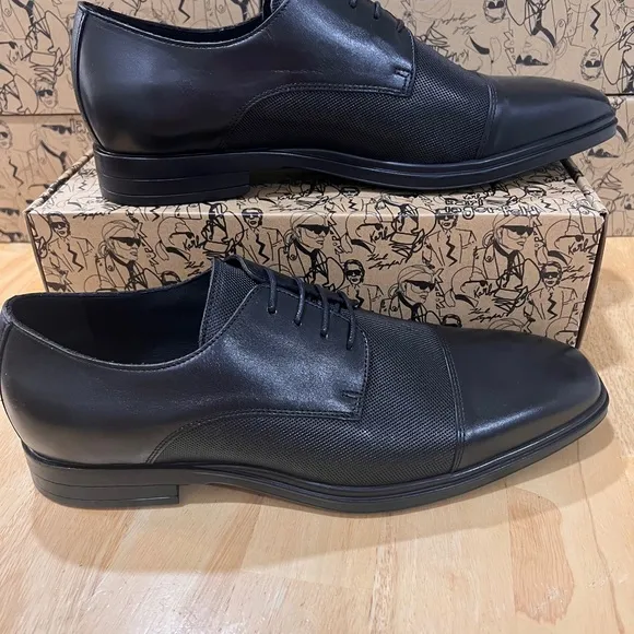 Karl Lagerfeld Paris LF1D2000 BLACK LEATHER Dress Shoe BNIB