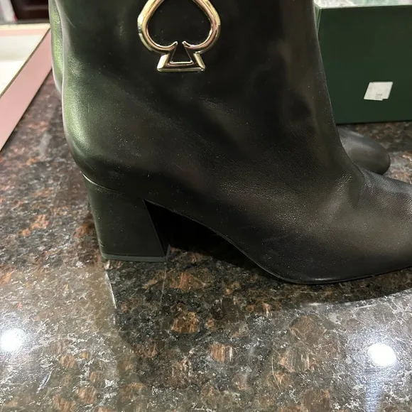 Kate Spade Alihandra Black Leather Boots