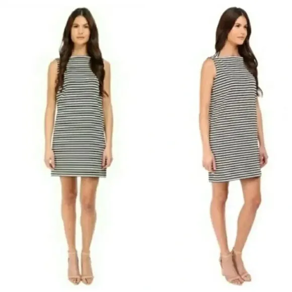 Kate Spade Broome Street Everyday Shift Dress Black &amp; White Stripe M