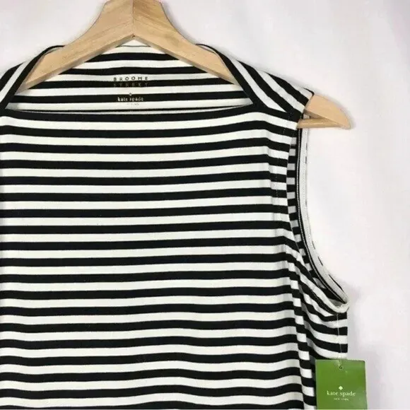 Kate Spade Broome Street Everyday Shift Dress Black &amp; White Stripe M