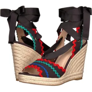 Kate Spade Javelina Ric Rac Trim Espadrille Wedges Sandals 10.5