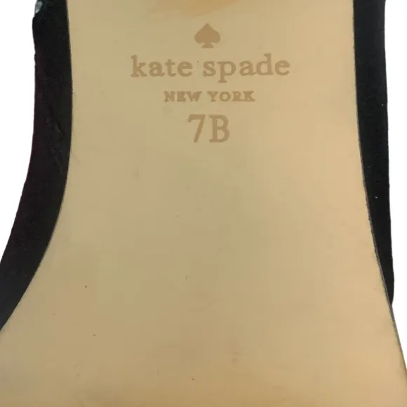 Kate Spade Marla Genuine Suede Leather Side Zip Back Bow Ankle Boots Black 7
