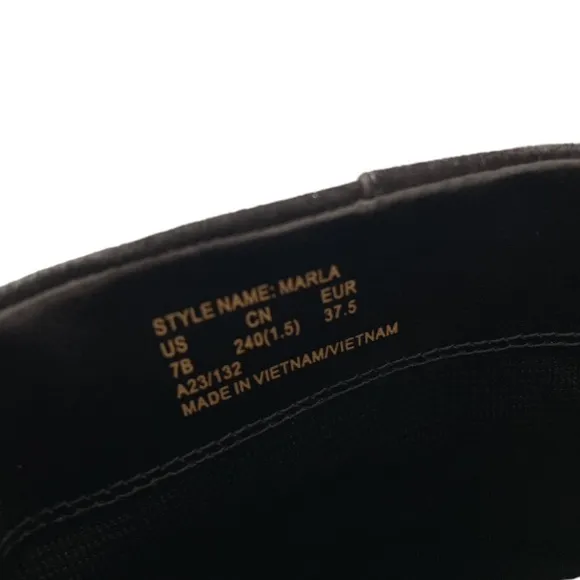 Kate Spade Marla Genuine Suede Leather Side Zip Back Bow Ankle Boots Black 7