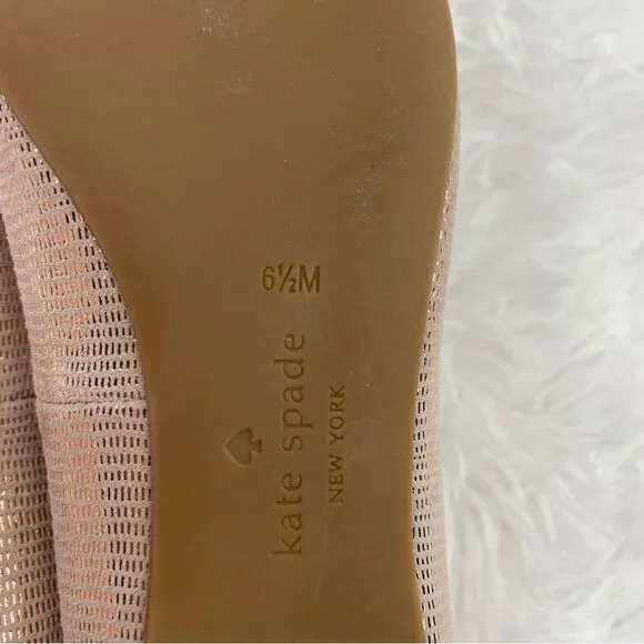 Kate Spade Nance Ruched Bow Lizard Print Metallic Suede Flats