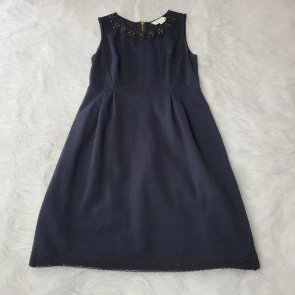 Kate Spade ♠️ New York Black Gem Embellished Diana Sheath Dress Medium