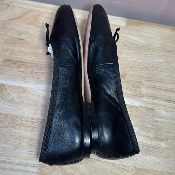 Kate Spade New York Black Leather Honey Napa Slip on Flats Ballerina Shoes 9B