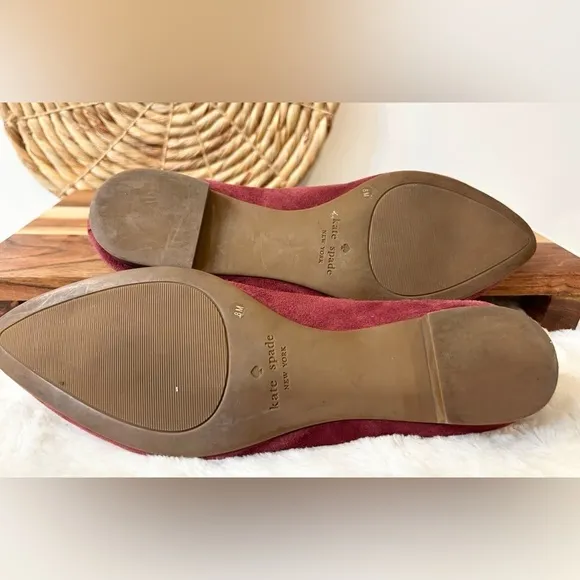 Kate Spade New York Eleni Petaled Ballet Flats in Dark Red Size 8