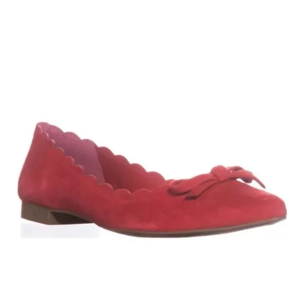 Kate Spade New York Eleni Petaled Ballet Flats in Dark Red Size 8