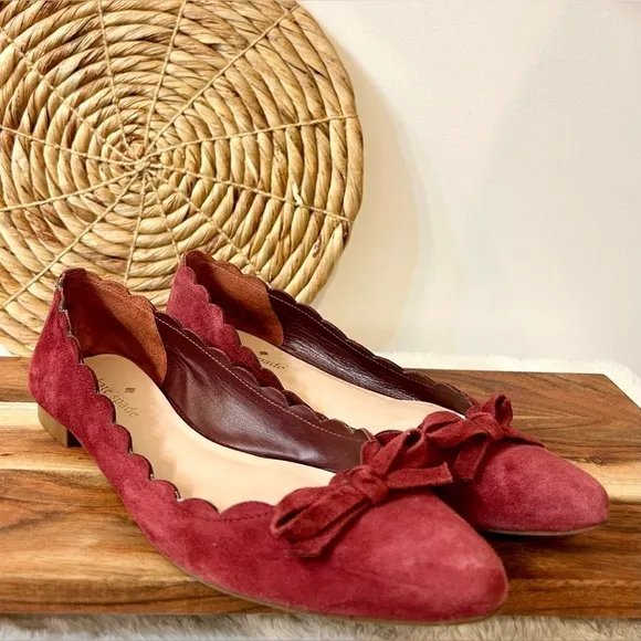Kate Spade New York Eleni Petaled Ballet Flats in Dark Red Size 8