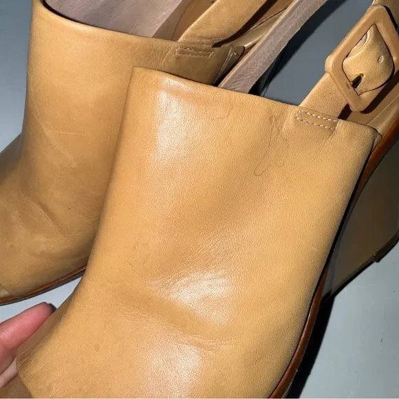 Kate Spade Nilena Slingback Wedges Tan Camel Leather Size 10 Women