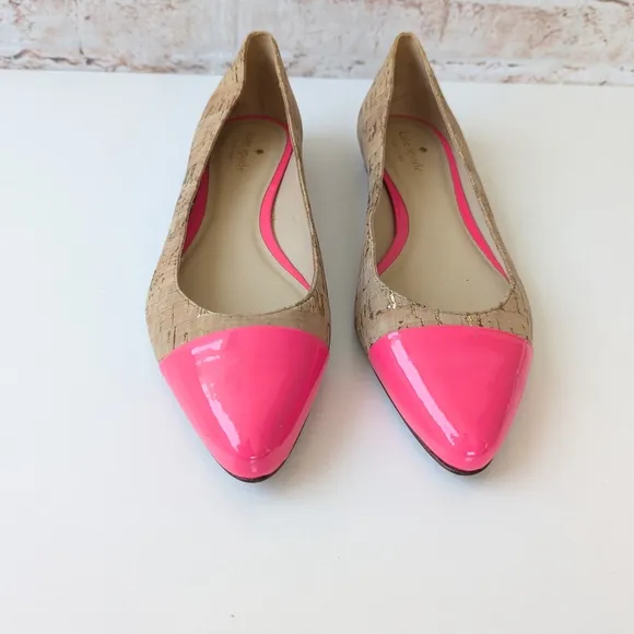 Kate Spade Pink and Tan Ballet Flats